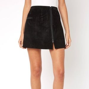 Blank NYC Zip Front Suede Mini Skirt NWT